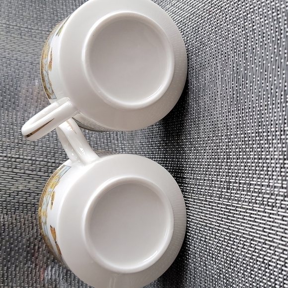 SET of 2 Flat Cup & Saucer Set Blue Butterfly by GRACE'S TEAWARE - Picture 8 of 9